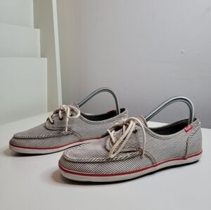 Keds Denim Blue Pinstripe Boat Shoes Sneakers Size Women's 6